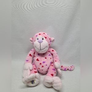 Ganz Webkinz Pink Monkey Red Purple Hearts Love Plush Stuffed No Code